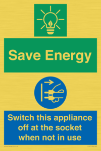 Save Energy, Switch this appliance off at the socket when not in use